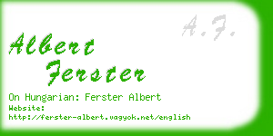 albert ferster business card